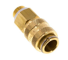 Brass DN 5 Air Coupling Socket G 1/8 inch Male Double Shut-Off