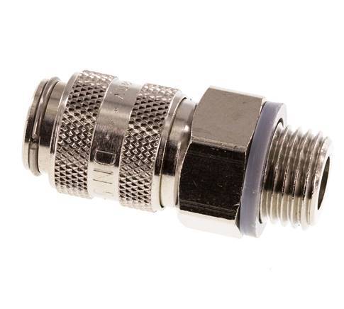Nickel-plated Brass DN 5 Air Coupling Socket G 1/4 inch Male