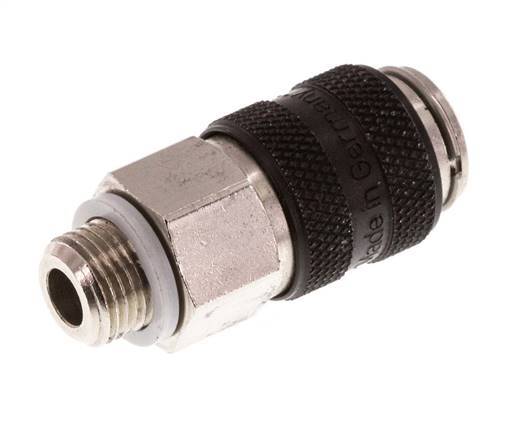 Nickel-plated Brass DN 5 Black Air Coupling Socket G 1/8 inch Male