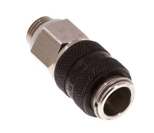 Nickel-plated Brass DN 5 Black Air Coupling Socket G 1/8 inch Male