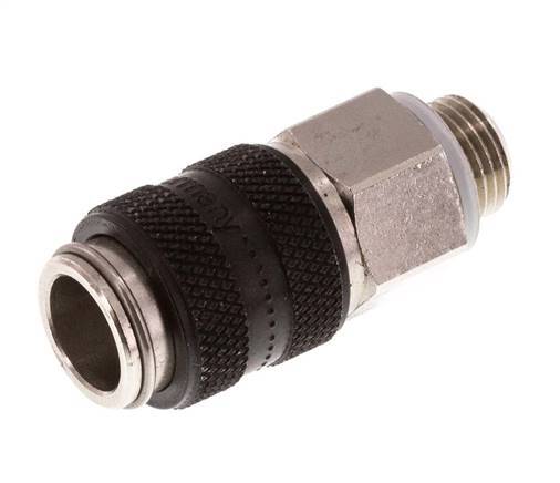 Nickel-plated Brass DN 5 Black Air Coupling Socket G 1/8 inch Male