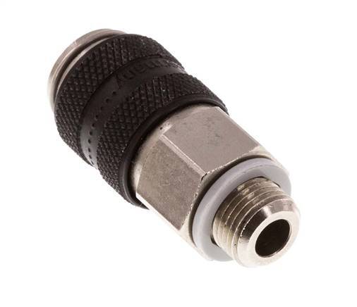 Nickel-plated Brass DN 5 Black Air Coupling Socket G 1/8 inch Male