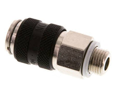 Nickel-plated Brass DN 5 Black Air Coupling Socket G 1/8 inch Male Double Shut-Off