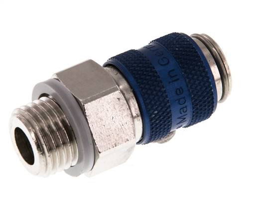 Nickel-plated Brass DN 5 Blue Air Coupling Socket G 1/4 inch Male