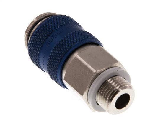 Nickel-plated Brass DN 5 Blue Air Coupling Socket G 1/8 inch Male