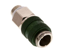 Nickel-plated Brass DN 5 Green Air Coupling Socket G 1/8 inch Male Double Shut-Off