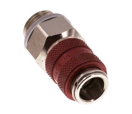 Nickel-plated Brass DN 5 Red Air Coupling Socket G 1/4 inch Male