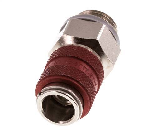 Nickel-plated Brass DN 5 Red Air Coupling Socket G 1/4 inch Male