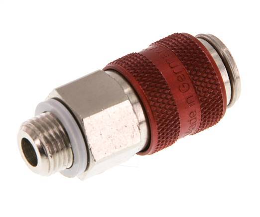 Nickel-plated Brass DN 5 Red Air Coupling Socket G 1/8 inch Male