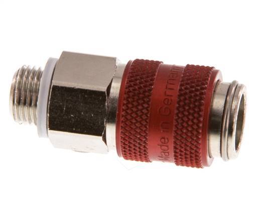 Nickel-plated Brass DN 5 Red Air Coupling Socket G 1/8 inch Male