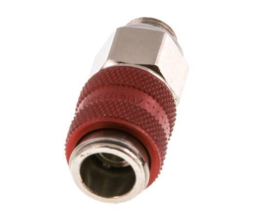 Nickel-plated Brass DN 5 Red Air Coupling Socket G 1/8 inch Male
