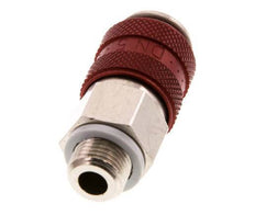 Nickel-plated Brass DN 5 Red Air Coupling Socket G 1/8 inch Male Double Shut-Off