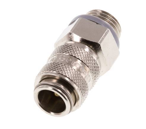 Nickel-plated Brass DN 5 Air Coupling Socket G 1/4 inch Male Double Shut-Off