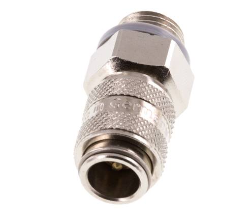 Nickel-plated Brass DN 5 Air Coupling Socket G 1/4 inch Male Double Shut-Off