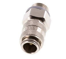 Nickel-plated Brass DN 5 Air Coupling Socket G 1/4 inch Male Double Shut-Off