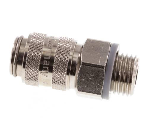 Nickel-plated Brass DN 5 Air Coupling Socket G 1/4 inch Male Double Shut-Off