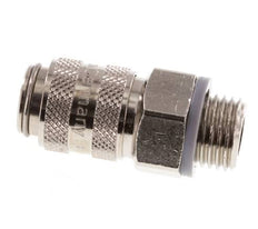 Nickel-plated Brass DN 5 Air Coupling Socket G 1/4 inch Male Double Shut-Off