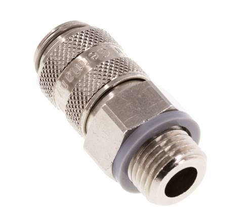 Nickel-plated Brass DN 5 Air Coupling Socket G 1/4 inch Male Double Shut-Off