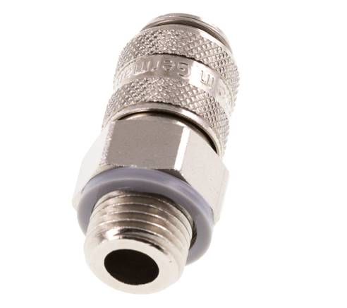 Nickel-plated Brass DN 5 Air Coupling Socket G 1/4 inch Male Double Shut-Off
