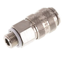 Nickel-plated Brass DN 5 Air Coupling Socket G 1/8 inch Male Double Shut-Off