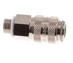 Nickel-plated Brass DN 5 Air Coupling Socket G 1/8 inch Male Double Shut-Off
