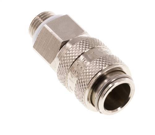 Nickel-plated Brass DN 5 Air Coupling Socket G 1/8 inch Male Double Shut-Off