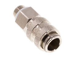 Nickel-plated Brass DN 5 Air Coupling Socket G 1/8 inch Male Double Shut-Off
