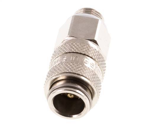 Nickel-plated Brass DN 5 Air Coupling Socket G 1/8 inch Male Double Shut-Off