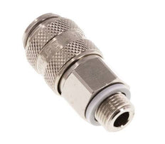 Nickel-plated Brass DN 5 Air Coupling Socket G 1/8 inch Male Double Shut-Off