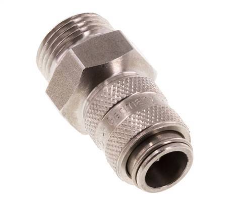Stainless steel DN 5 Air Coupling Socket G 3/8 inch Male Double Shut-Off