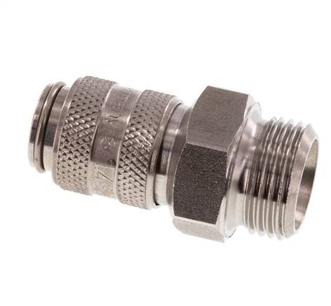 Stainless steel DN 5 Air Coupling Socket G 3/8 inch Male Double Shut-Off