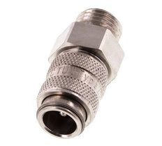 Stainless Steel 316L DN 5 Air Coupling Socket G 1/4 inch Male Double Shut-Off
