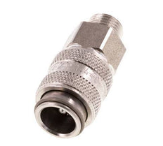 Stainless Steel 316L DN 5 Air Coupling Socket G 1/8 inch Male Double Shut-Off