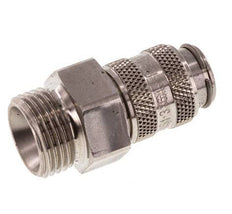Stainless Steel 316L DN 5 Air Coupling Socket G 3/8 inch Male Double Shut-Off