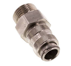 Stainless Steel 316L DN 5 Air Coupling Socket G 3/8 inch Male Double Shut-Off