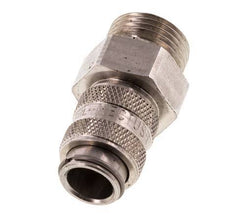 Stainless Steel 316L DN 5 Air Coupling Socket G 3/8 inch Male Double Shut-Off