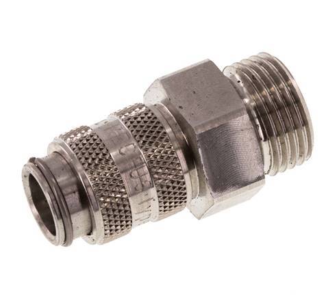 Stainless Steel 316L DN 5 Air Coupling Socket G 3/8 inch Male Double Shut-Off
