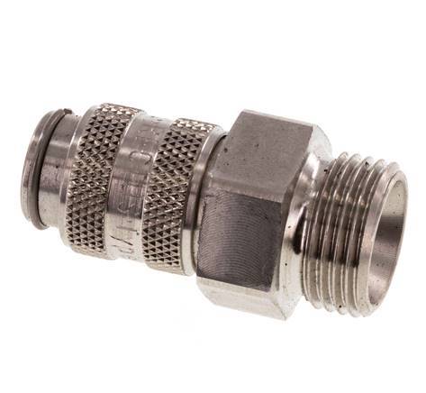 Stainless Steel 316L DN 5 Air Coupling Socket G 3/8 inch Male Double Shut-Off