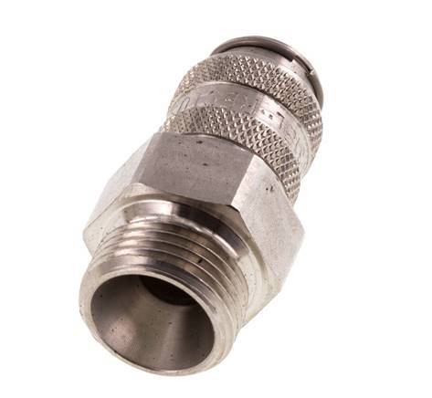 Stainless Steel 316L DN 5 Air Coupling Socket G 3/8 inch Male Double Shut-Off