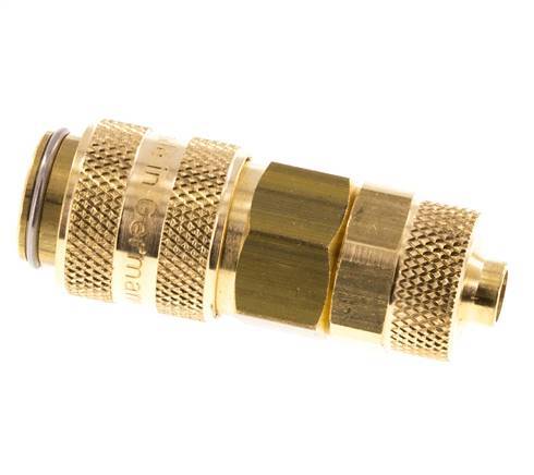 Brass DN 5 Air Coupling Socket 6x8 mm Union Nut