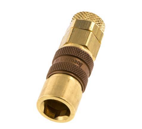 Brass DN 5 Brown Air Coupling Socket 6x8 mm Union Nut