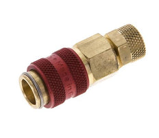 Brass DN 5 Red Air Coupling Socket 4x6 mm Union Nut