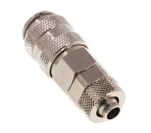 Nickel-plated Brass DN 5 Air Coupling Socket 6x8 mm Union Nut