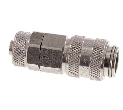 Stainless steel DN 5 Air Coupling Socket 6x8 mm Union Nut