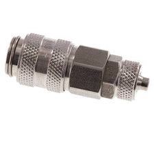 Stainless steel DN 5 Air Coupling Socket 4x6 mm Union Nut Double Shut-Off