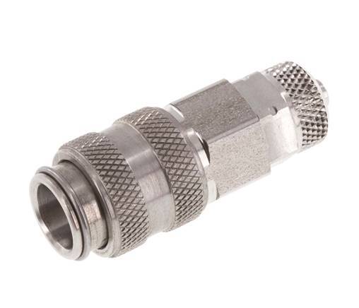 Stainless Steel 316L DN 5 Air Coupling Socket 4x6 mm Union Nut