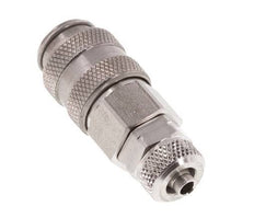 Stainless Steel 316L DN 5 Air Coupling Socket 4x6 mm Union Nut