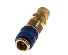 Brass DN 5 Blue Air Coupling Socket 4x6 mm Union Nut Bulkhead Double Shut-Off