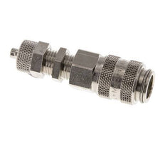 Nickel-plated Brass DN 5 Air Coupling Socket 4x6 mm Union Nut Bulkhead