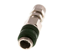 Nickel-plated Brass DN 5 Green Air Coupling Socket 4x6 mm Union Nut Bulkhead